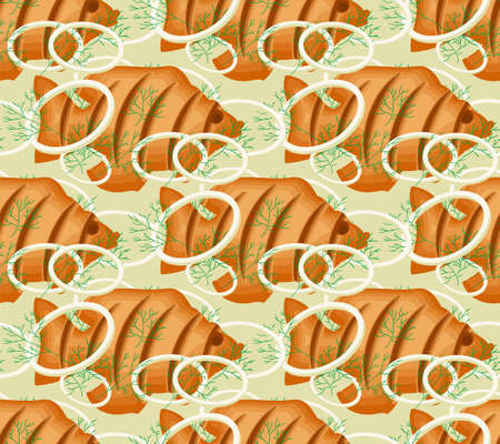 Fried fish pattern seamless. fried perch backgroundのイラスト素材