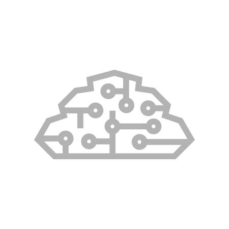 Electronic brain icon. Tech brains sign.Vector illustrationのイラスト素材