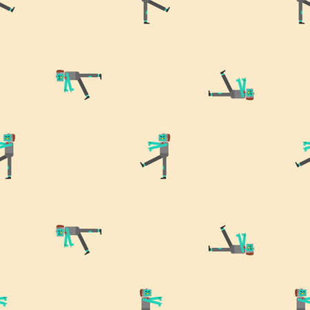 Zombie TV pattern seamless. Zombie television background. brainwashing concept. vector textureのイラスト素材