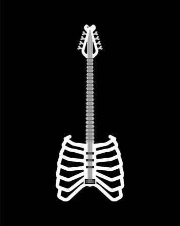 Rock guitar from bones. Skeleton electric guitar. death rockのイラスト素材