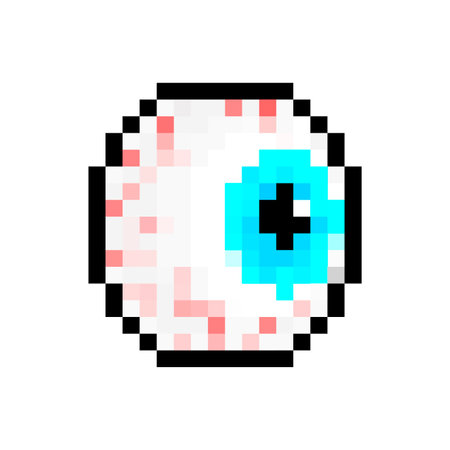 eye ball pixel art. 8 bit round eye. pixelated Vector illustrationのイラスト素材