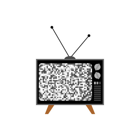 Broken old TV isolated. vector illustrationのイラスト素材