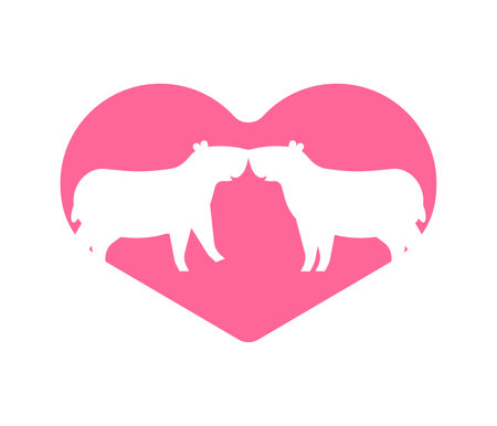 Capybara love. guinea pig and heart. vector illustrationのイラスト素材