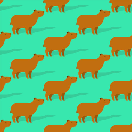 Capybara Pattern seamless. guinea pig background. baby fabric textureのイラスト素材