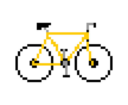 bike pixel art. 8 bit bicycle sign. pixelated Vector illustrationのイラスト素材