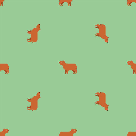 Capybara Pixel art Pattern seamless. 8 bit guinea pig Background. pixelated texture