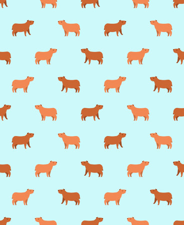Capybara Pattern seamless. guinea pig background. baby fabric textureのイラスト素材