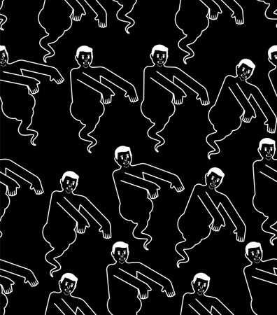 Soul of man pattern seamless. boy spirit background. ghost man textureのイラスト素材