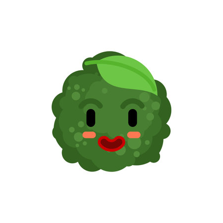 Vegetarian spinach meatball. green meatball cartoon. vector illustrationのイラスト素材