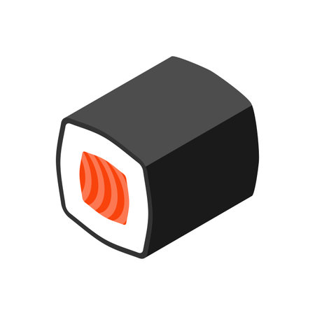Sushi roll isolated. Traditional Japanese food. vector illustrationのイラスト素材