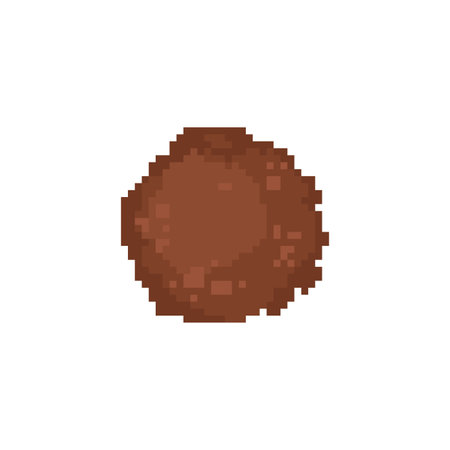 Meatball pixel art. 8 bit ball of meat. pixelated food Vector illustrationのイラスト素材