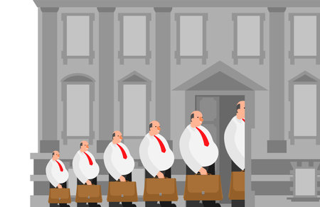 Office clerks go to work. vector illustrationのイラスト素材