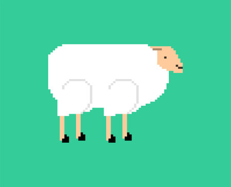 Sheep pixel art. ewe 8 bit. pixelated Vector illustrationのイラスト素材