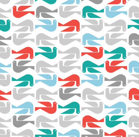 Dove pattern seamless. pigeon background. Ornament of kids fabricのイラスト素材