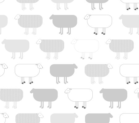 Sheep pattern seamless. ewe background. Ornament of kids fabricのイラスト素材