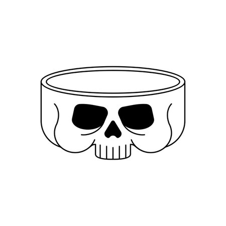 Skull plate isolated. Skeleton head as dishesのイラスト素材