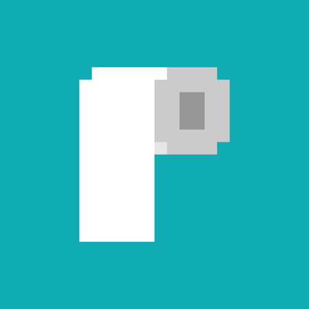Toilet paper roll pixel art. 8 bit toilet paper pixelatedのイラスト素材