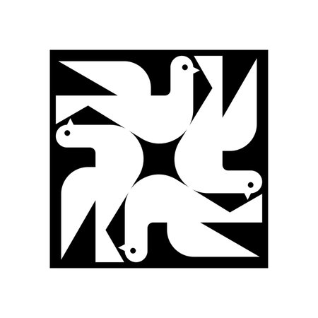 Four doves symbol of family and friendshipの写真素材