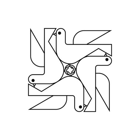 Four doves symbol of family and friendshipの写真素材