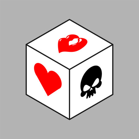 Game dice death or love. concept game of lifeのイラスト素材