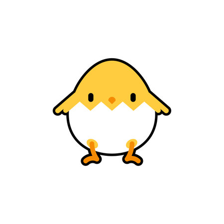 Chicken cartoon cute isolated. Little chicken Vector illustrationのイラスト素材
