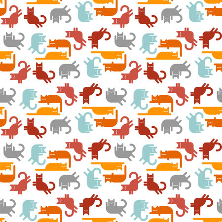Cat pattern seamless. pat background. baby fabric textureのイラスト素材