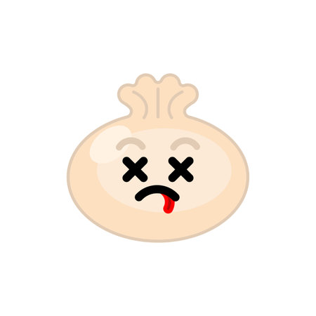 Cute chinese dumpling isolated. vector illustrationのイラスト素材
