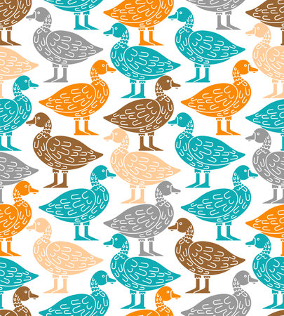 Duck pattern seamless. Drake background. baby fabric textureのイラスト素材