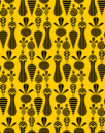 Vegetables geometric pattern seamless. vegetable backgroundのイラスト素材