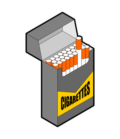 Pack of cigarettes isometric style. vector illustrationのイラスト素材