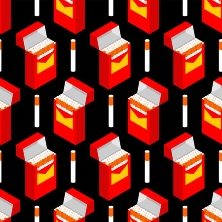 Pack of cigarettes pattern seamless. cigarette backgroundのイラスト素材