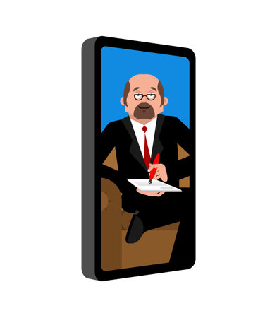 online psychologist. psychotherapist conducts an appointment via the Internetのイラスト素材