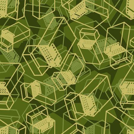 Pack of cigarettes army pattern seamless. military cigarette backgroundのイラスト素材