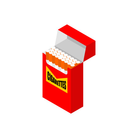 Pack of cigarettes isometric style. vector illustrationのイラスト素材