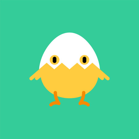 Chicken cartoon cute isolated. Little chicken Vector illustrationのイラスト素材