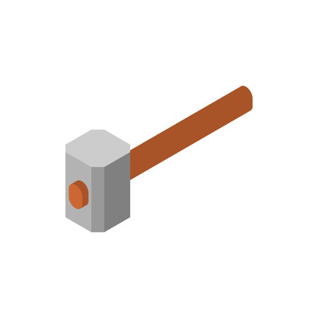 Blacksmith's hammer isolated. Blacksmith's sledgehammer. Blacksmith tool Vector illustrationのイラスト素材