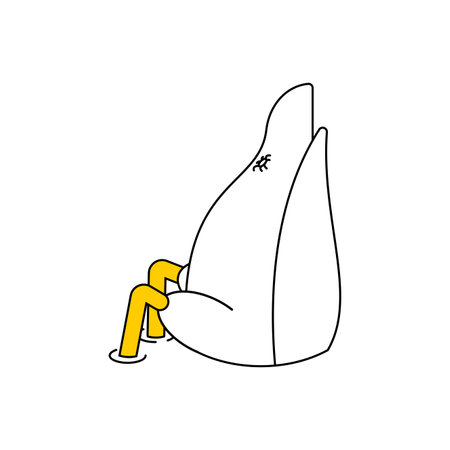 Goose back. Duck dives into water.のイラスト素材
