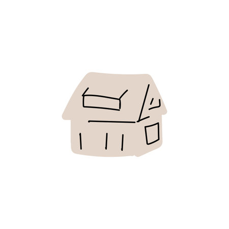 House hand drawing simple shape. Vector illustrationのイラスト素材
