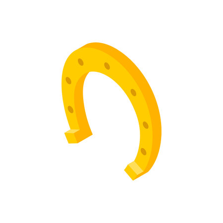 Golden horseshoe is a symbol of happiness.のイラスト素材