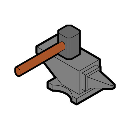 Hammer and Anvil isolated. Blacksmith tool.のイラスト素材