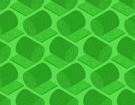 Rolled lawn pattern seamless. Vector backgroundのイラスト素材