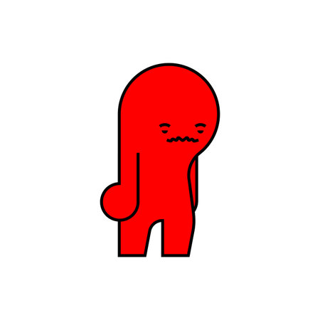 Anger emotion icon. Angry red man symbol. Rage conceptのイラスト素材