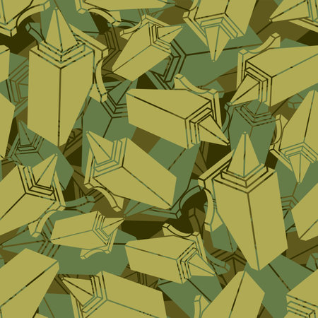 Anvil Military pattern seamless. Blacksmith tool Army background. Soldier Protective Hunting textureのイラスト素材
