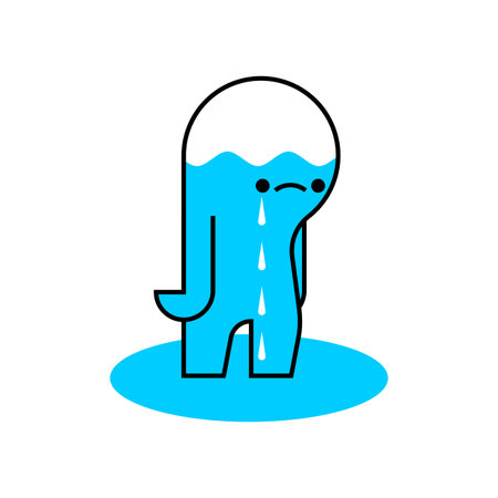 Crying emotion. Cry icon. Sadness conceptのイラスト素材