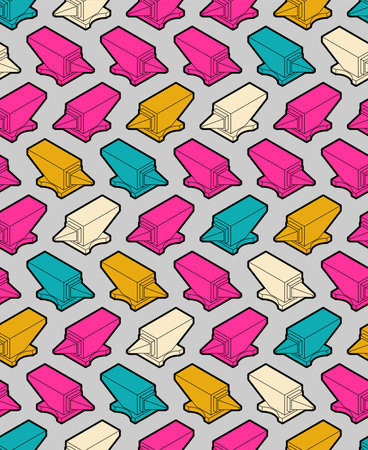 Anvil pattern seamless. Blacksmith tool background. Vector textureのイラスト素材