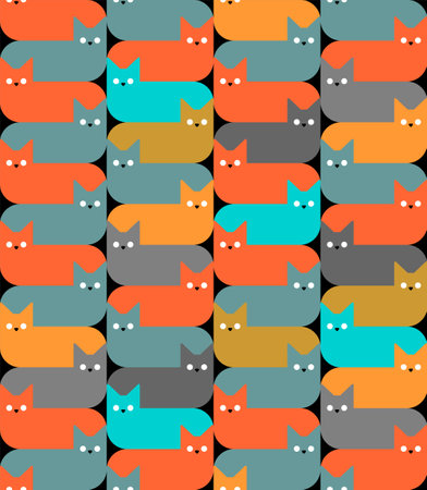 Cat Pattern seamless. pet Background Kids fabric ornamentのイラスト素材