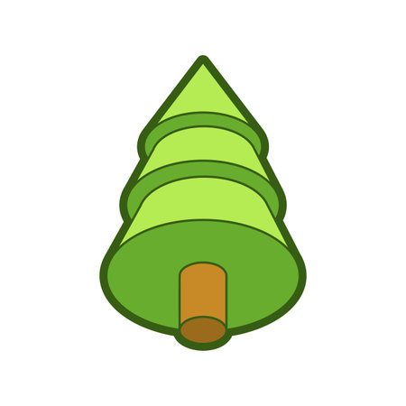 Christmas tree isometric isolated. Spruce 3Dのイラスト素材