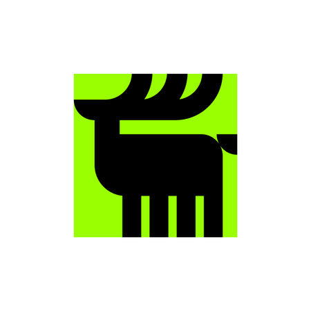 Deer simplified sign. Ethnographic symbol of moose.のイラスト素材