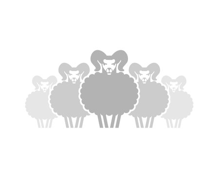Flock sheep sign icon. Farm animals symbolのイラスト素材
