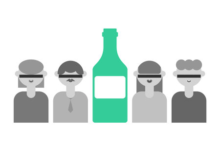 Alcoholics Anonymous Club sign logo. People and alcohol. Concept for meeting of people with alcoholism iconのイラスト素材